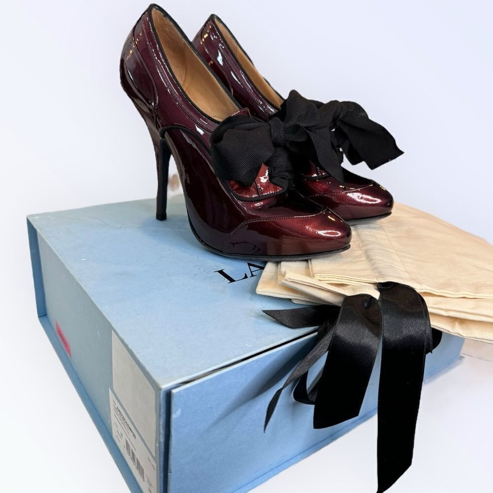 Lanvin Derby Patent Leather Stiletto 38